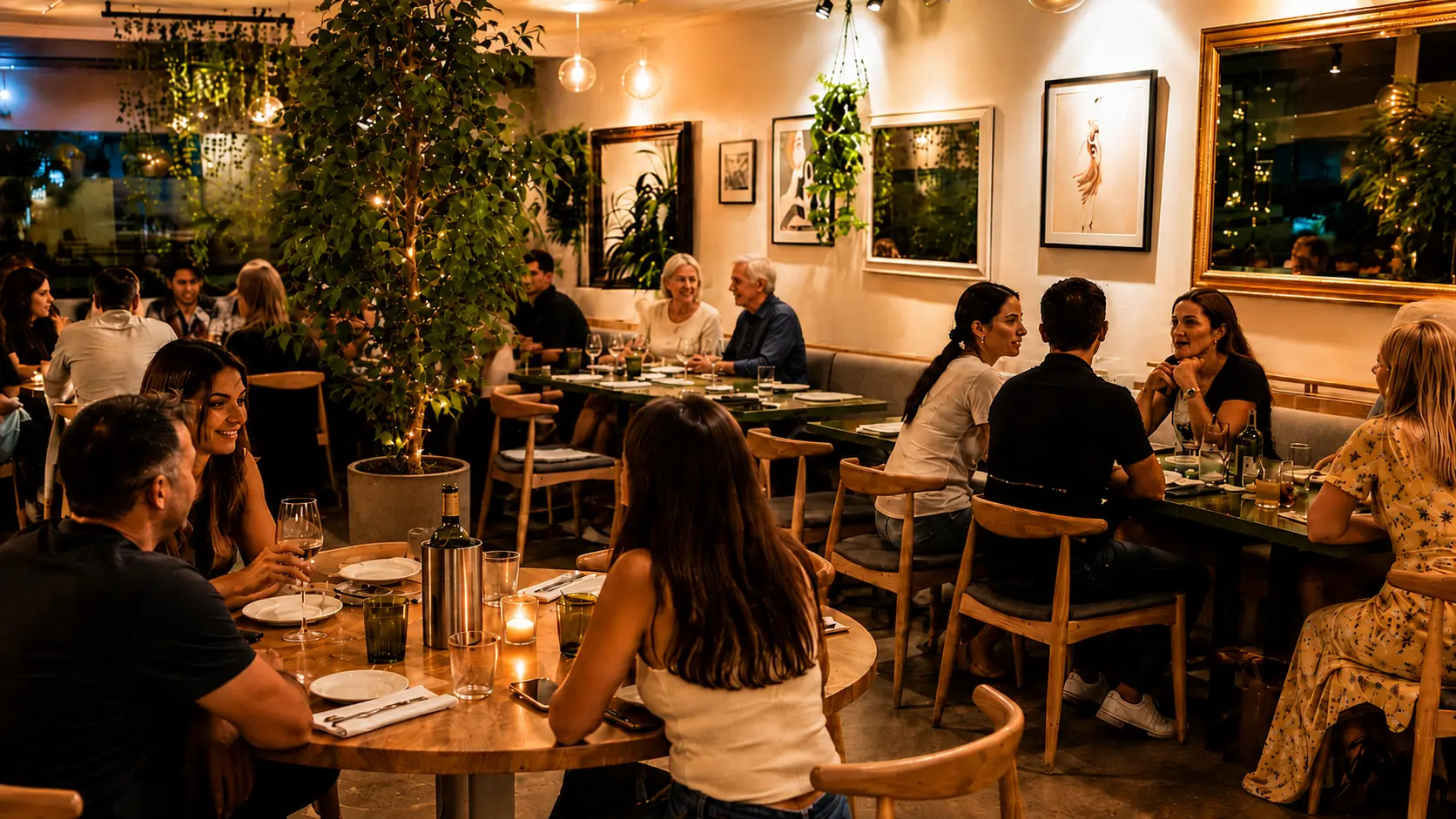 IL Nido dining room in Sherman Oaks — warm candlelit tables, guests dining